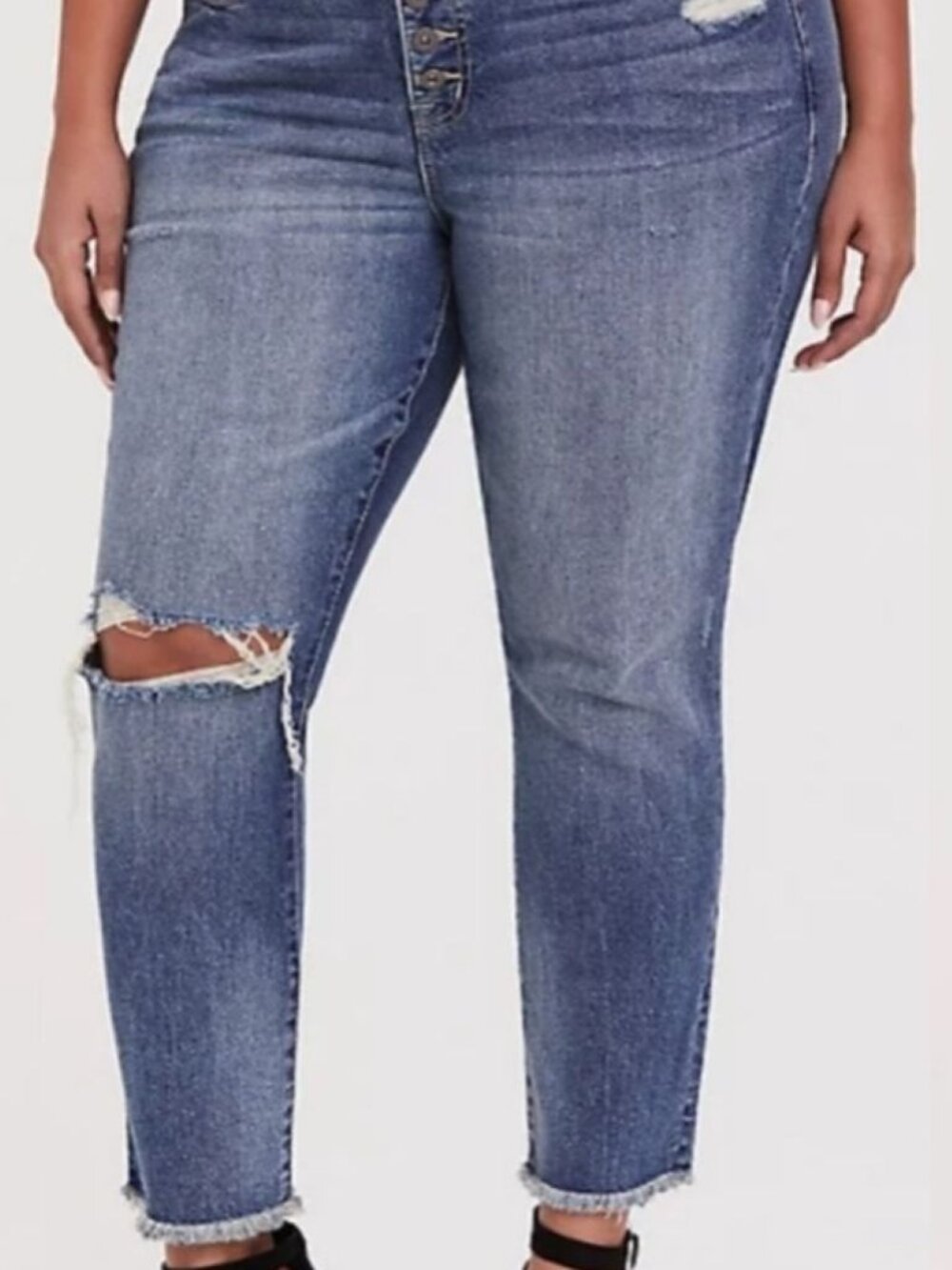 Torrid Feel The Fit Straight Leg Jeans 16T Tall Y2K Dark Wash Frayed Hem NWOT